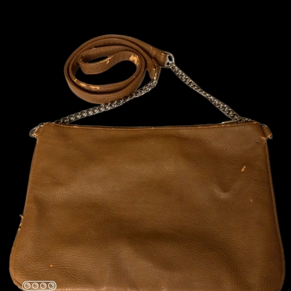 Express women's Purse Faux Leather tan Studded Messenger/Crossbody, Medium. - Picture 8 of 14